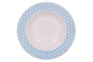 Porseleinen soepbord Polka dot pastel blauw 22 cm Isabelle Rose