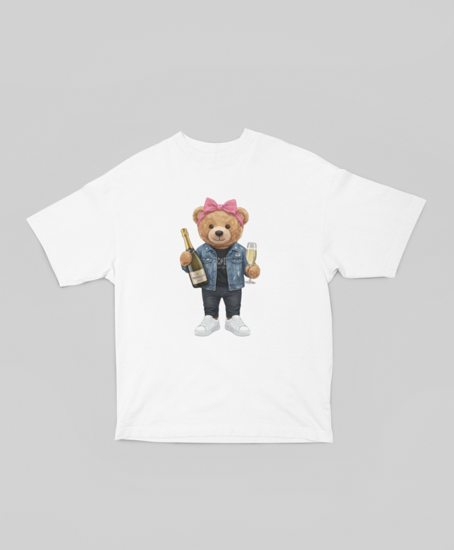 Oversize'owa koszulka Prosecco Girl Bear