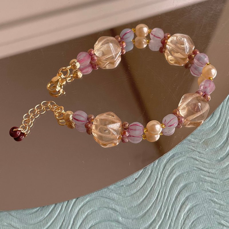 Déclaration de bracelet de perles de cristal hexagonales, extension plaquée or de bijoux élégants