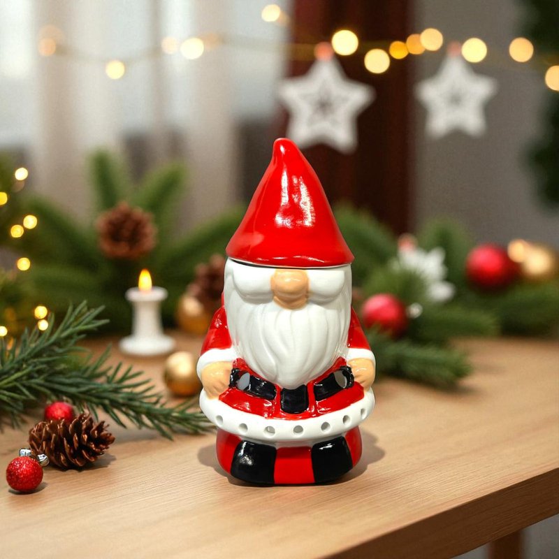 Burnt-Santa Claus Ceramic Santa Claus-Essentialöle, Wachse & Parfums-16 cm-artisanale Weihnachtsdekoration Festive Atmosphäre und Kokonation
