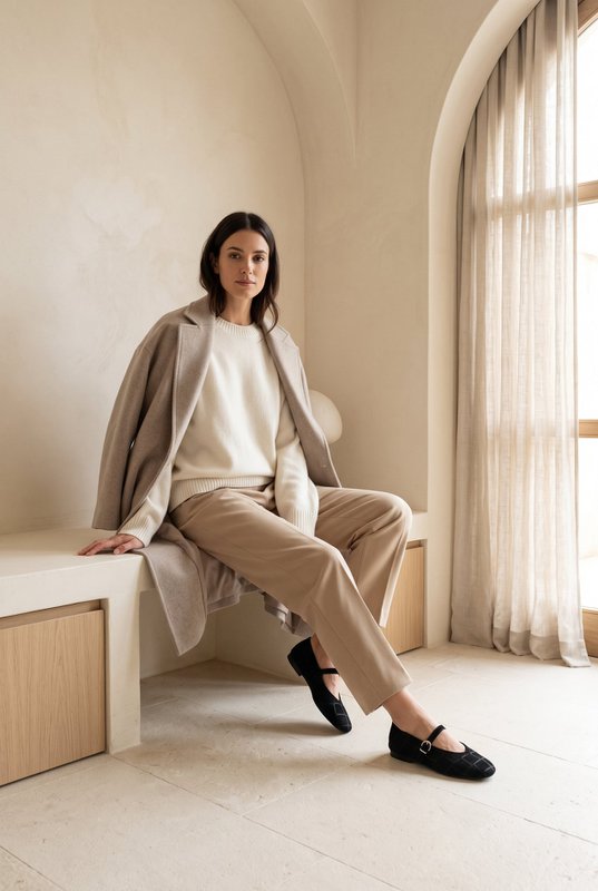 ALLI ZWART – Mary Janes van suède met croco-effect
