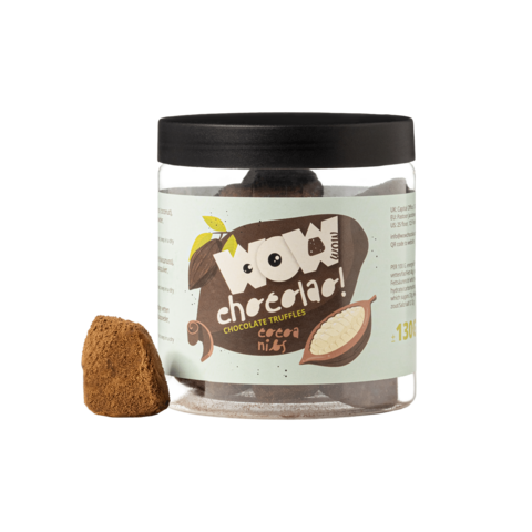Cocoa Nibs Chocolate Truffles Gift Jar 130g | Crunchy Cocoa Chocolate