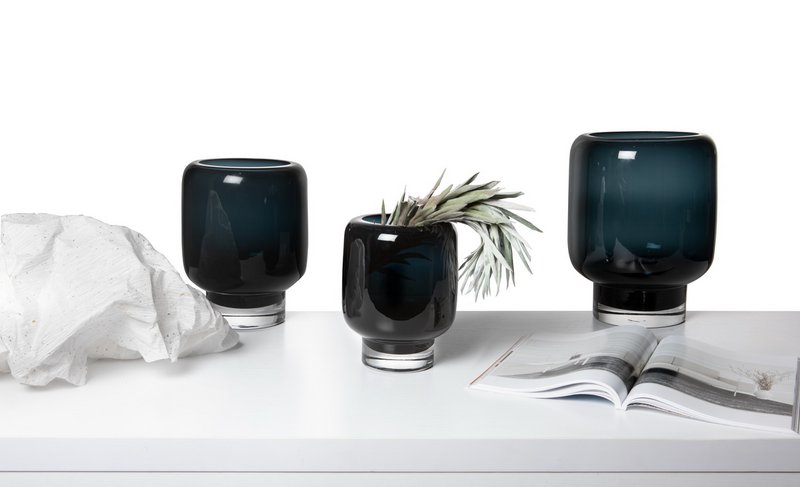 vase moderne klassiker af tykt rent højkvalitetsglas, serie: ZADAR