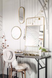 Mirror Oval Gold 20x50cm