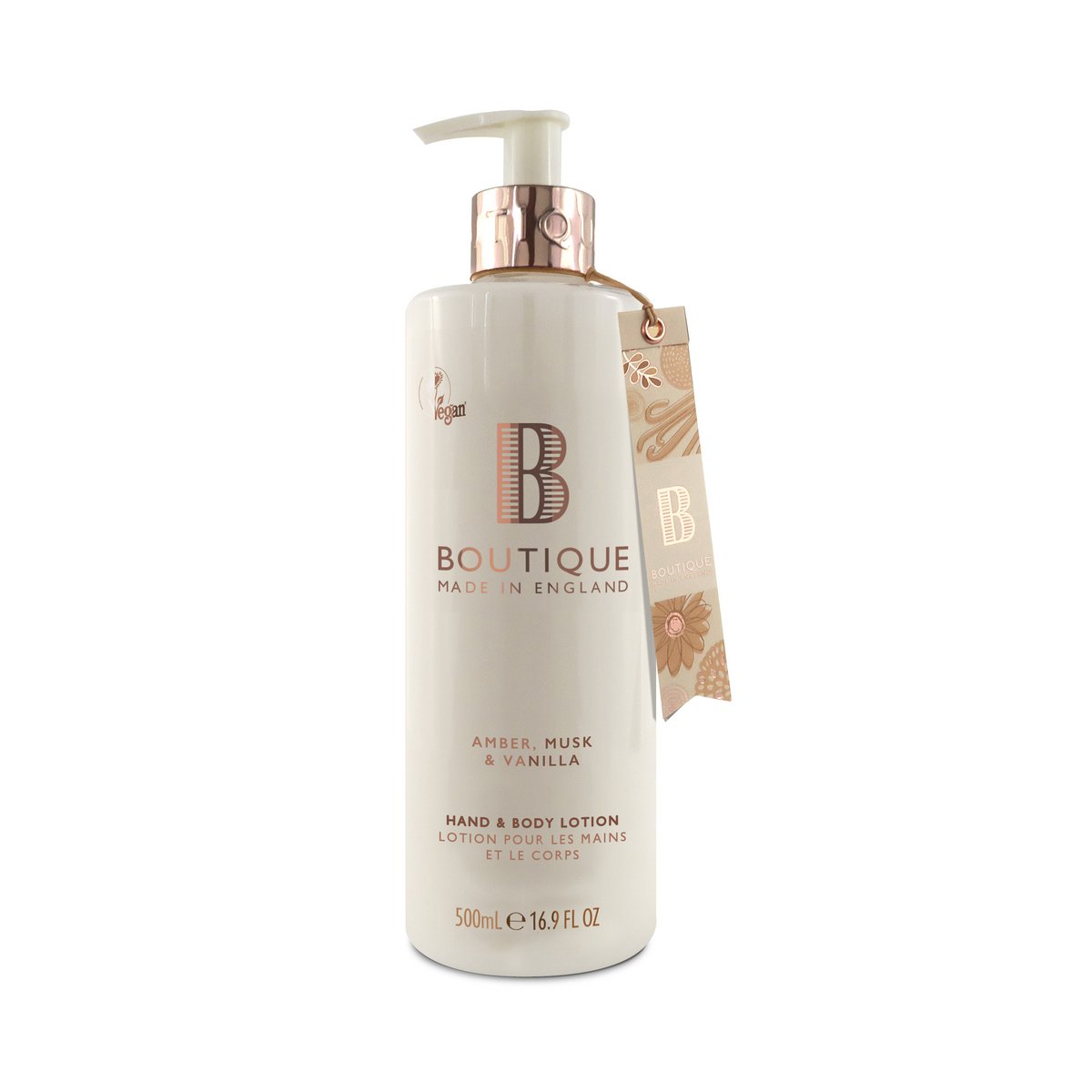 Loción boutique de ámbar, almizcle y vainilla 500ml