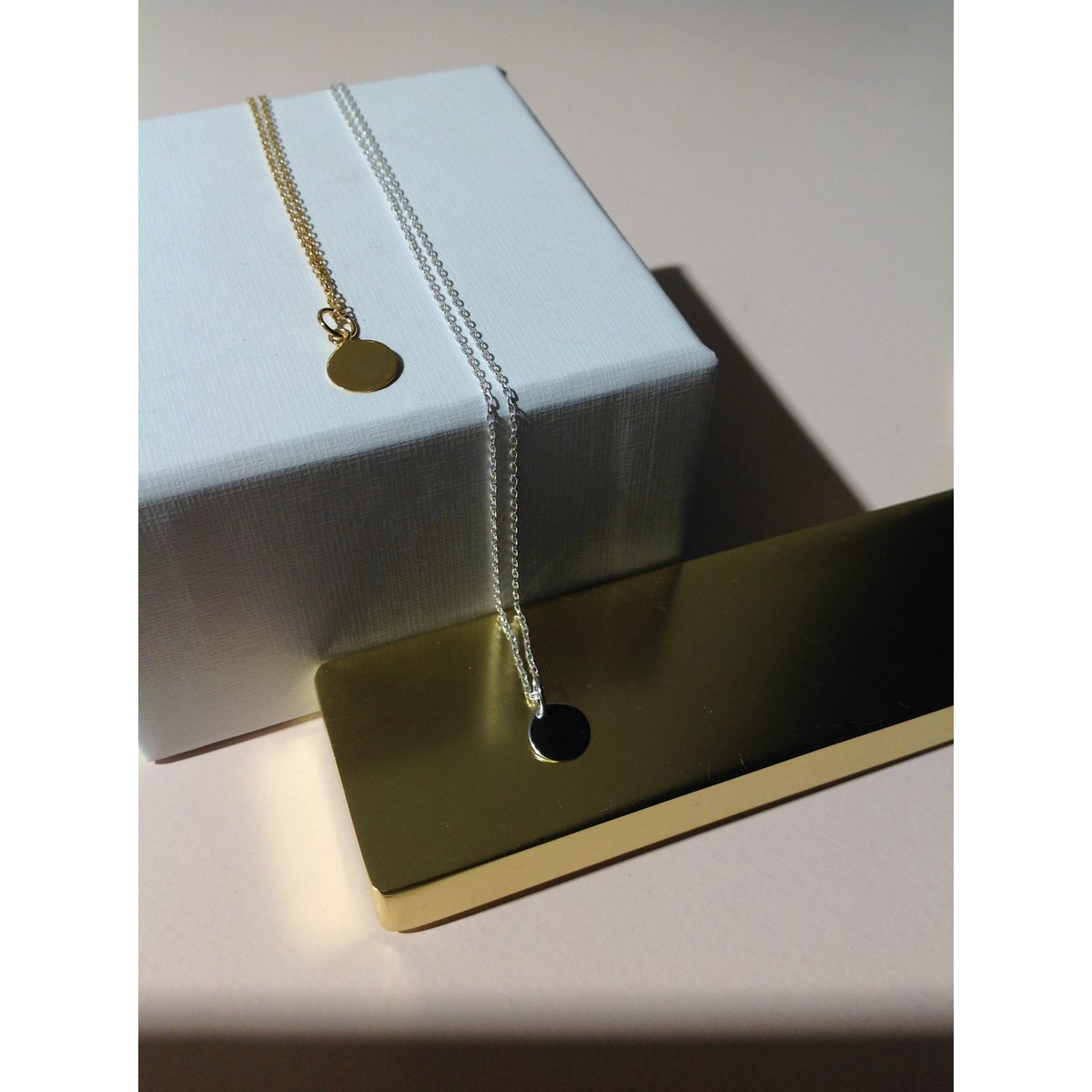 Delicate chain with pendant made of 925 sterling silver - gold