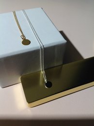 Delicata catena con pendente in argento sterling 925 - oro