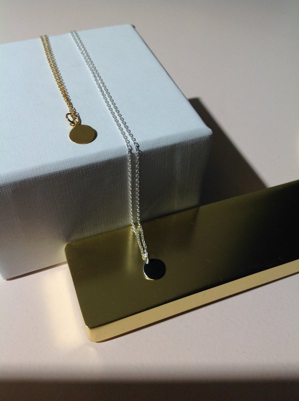Delicate chain with pendant made of 925 sterling silver - gold