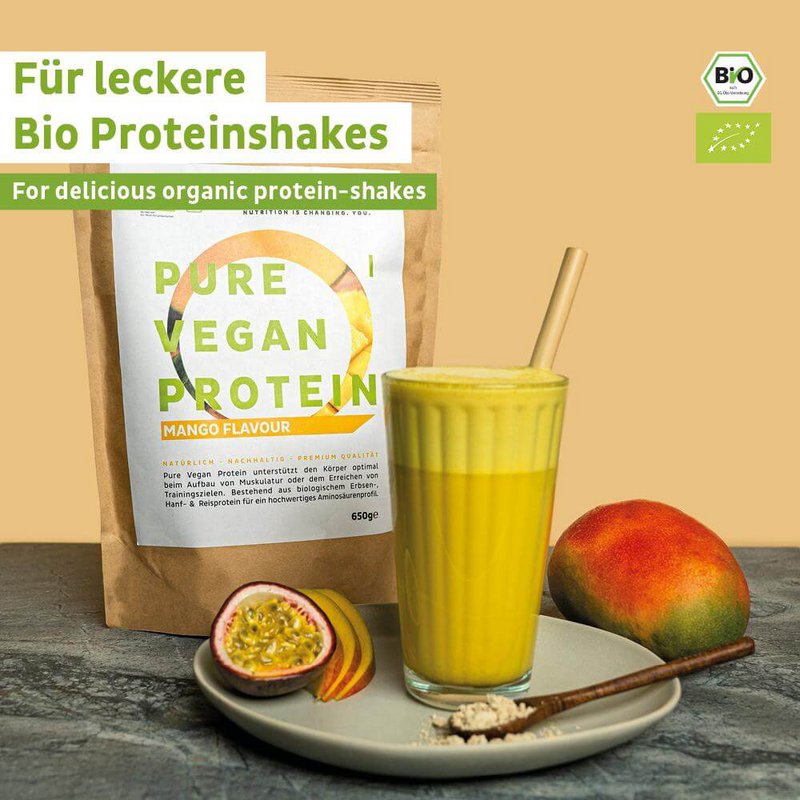 Organic vegan protein powder mango without soy
