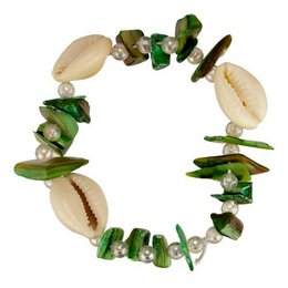 Schelpenarmband, groen