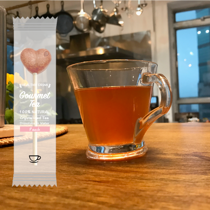 30 bastoncini di tea-pop alla pesca (senza confezione e vassoi)