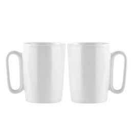 Two white ceramic mugs with handles, each with a capacity of 250 ml, from the FUORI 30145 collection.