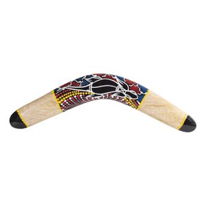 Wooden boomerang 40cm | With Australian paintings - Suar Wood