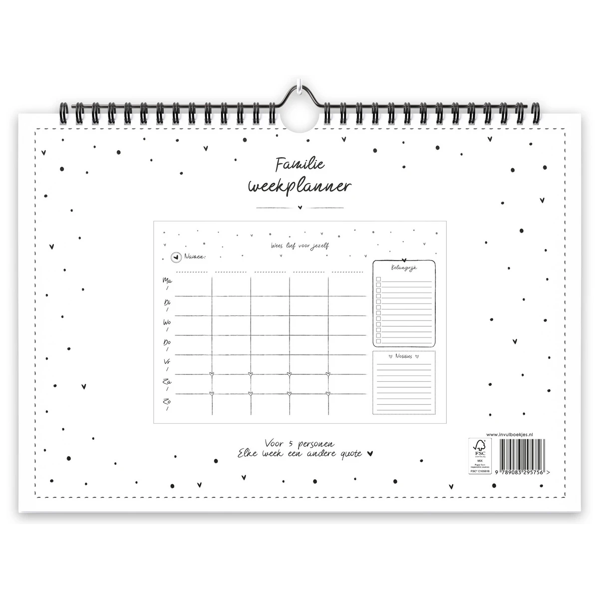Fyllbooks Familienplaner A4 – Dateless – Schwarz und Weiß