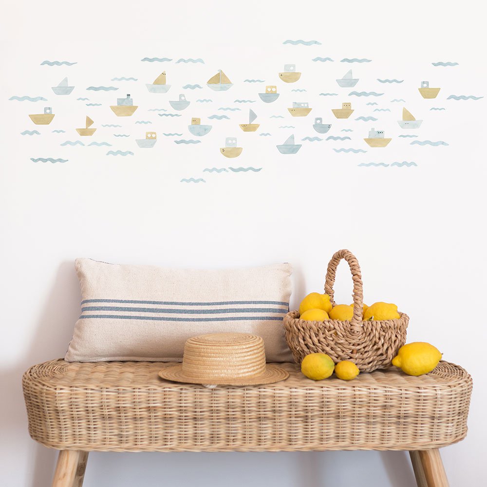 Watercolor waves wall sticker