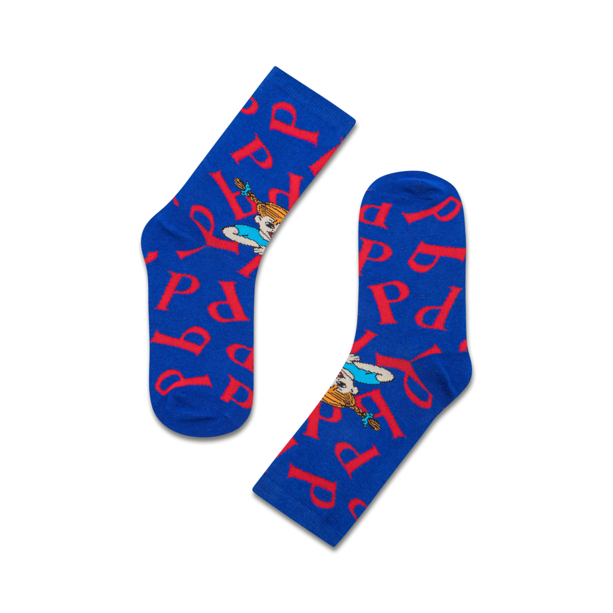 koaa – Pippi Longstocking “P” – Easy Socks blue/red