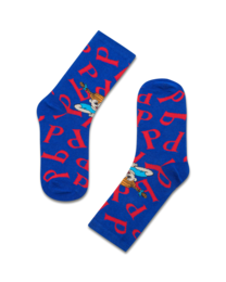 koaa – Pippi Longstocking “P” – Easy Socks blue/red
