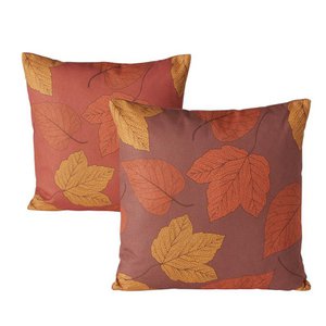 Kissen Arna 45x45cm braun mit Blättern