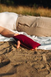 Soft, plush sleep mask in a variety of calming colors and natural stone combinations for relaxation and self-care.