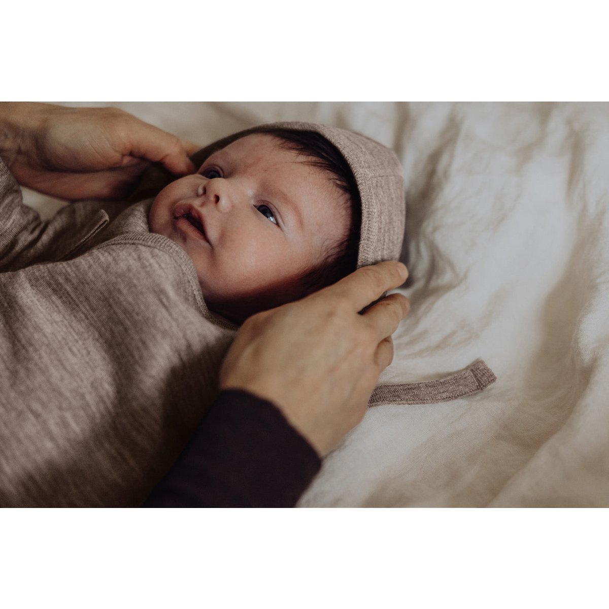 Wollfleece-Haube – Sand