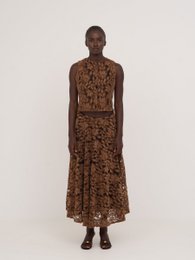 Lovers Brown Velvet Lace Occasion Skirt