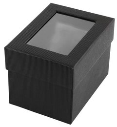 Geschenkverpackung für Uhren & Armbänder (12er-Pack) – mit Sichtfenster & Kissen, schwarz