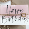 happy birthday - Klappkarte mit Umschlag rose