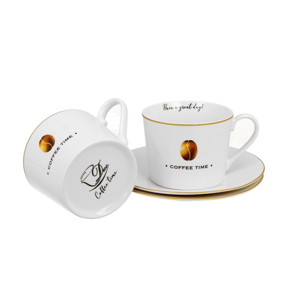 DUO COFFEE TIME Set of 2 Cups & Saucers 230ml, giftbox