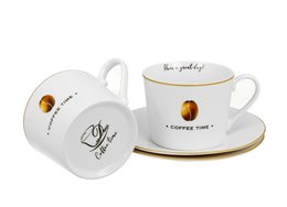 DUO COFFEE TIME Set of 2 Cups & Saucers 230ml, giftbox