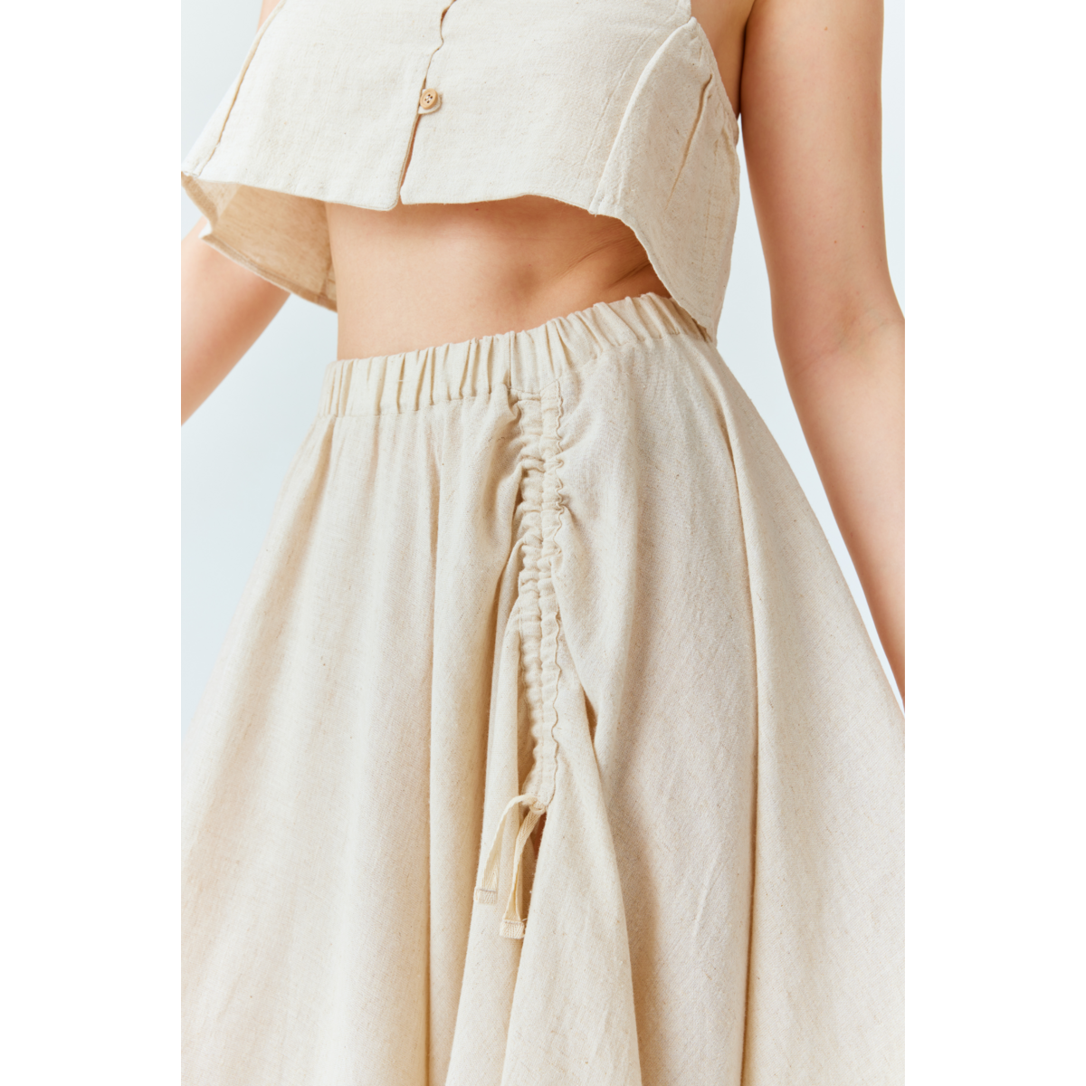 Falda de lino asana - beige natural