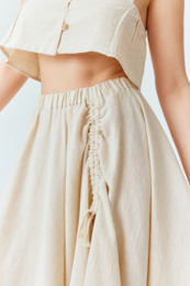 Falda de lino asana - beige natural