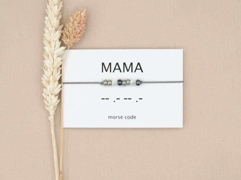 Morse code armband Mama (zilver,rosé goud,goud)