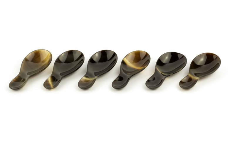 Set di 6 cucchiaini rotondi in zoccolo