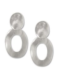 Boucles d'oreilles tendance couleur argent Meke