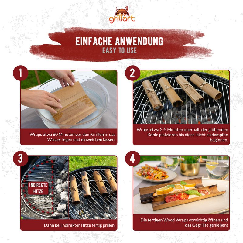 Premium BBQ Wood Wraps - 12 stk. i XL størrelse