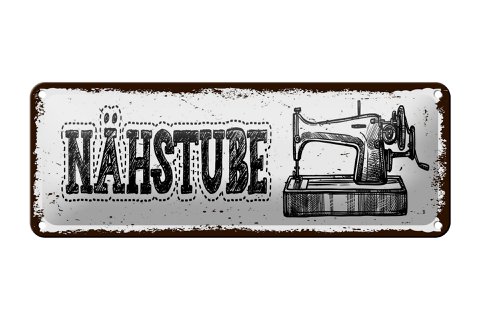 Blikken bord mededeling 27x10 cm retro naaikamer naaimachine decoratief bord