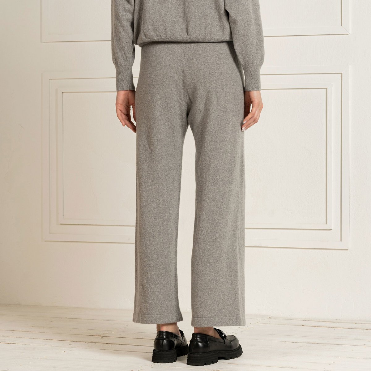 Women's 100% Merino Wide Leg Pants Helsinki Light Gray