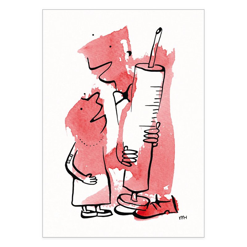 Get well soon card red