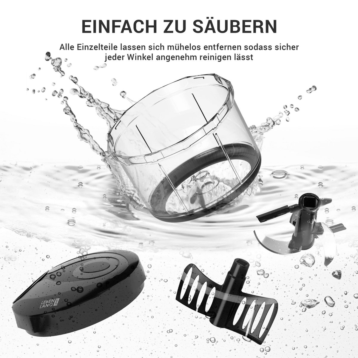 LIFETIME Vegetable & Onion Cutter - 1L Fruit Chopper Manual & BPA-Free | Black for cutting onions garlic | Multifunctional chopper kitchen vegetable cutter multi-chopper