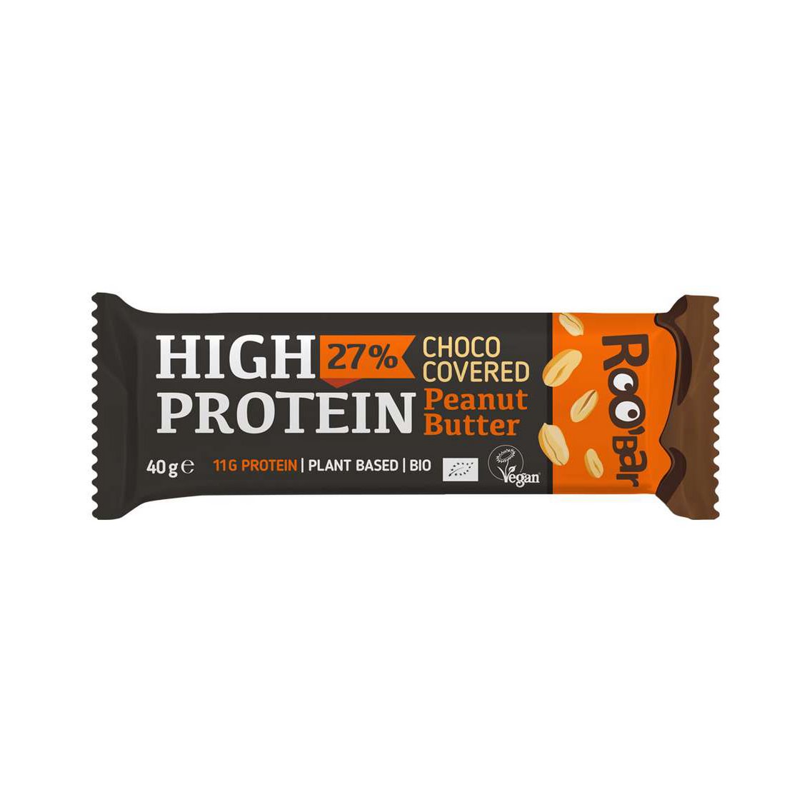 High protein bar with peanuts, organic, Roobar, 40g