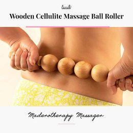 Ball Holz Cellulite Massage Roller Lymphdrainage Massagegerät Maderotherapie