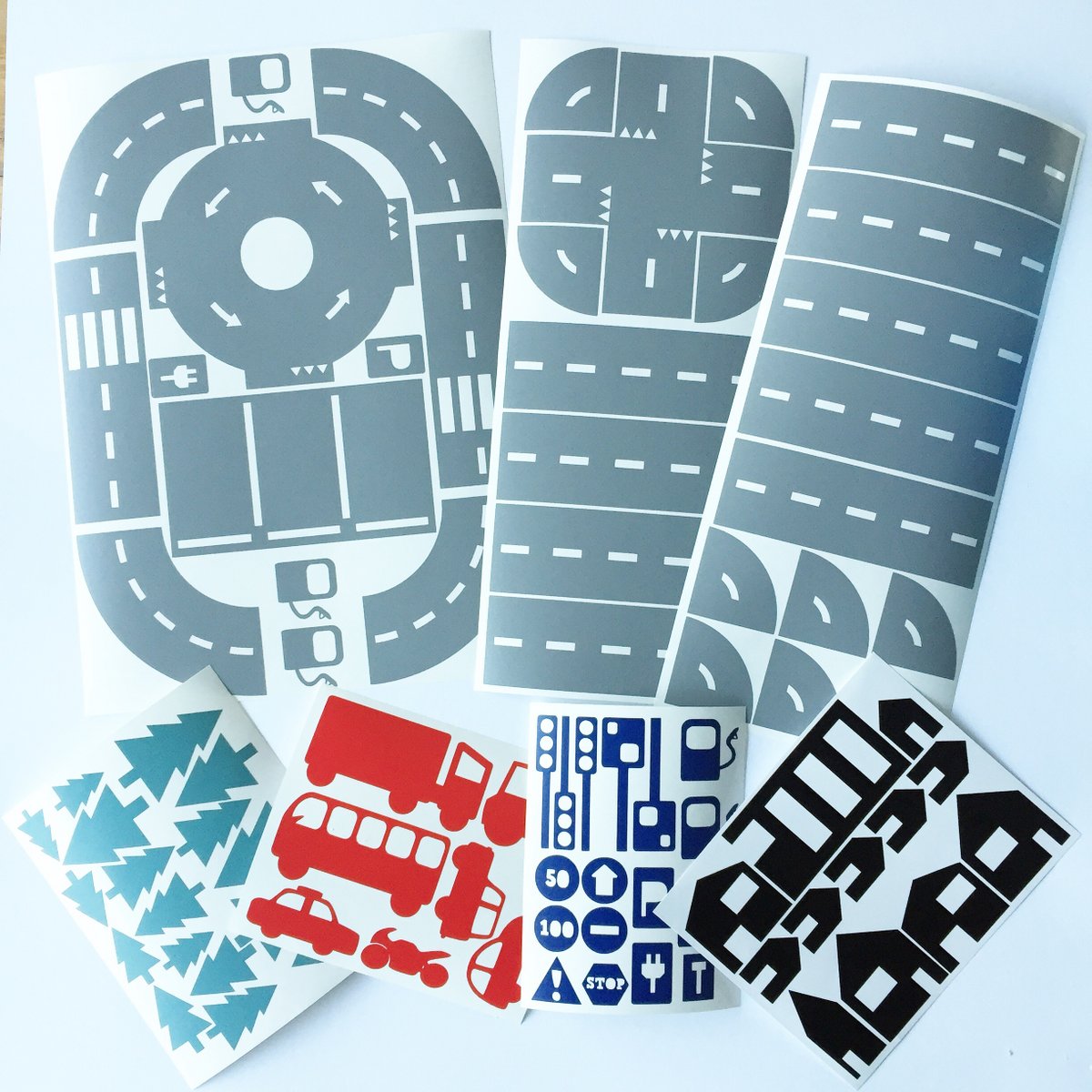Sticky Roads spielen Aufkleber Rabatt Set graue Farbe