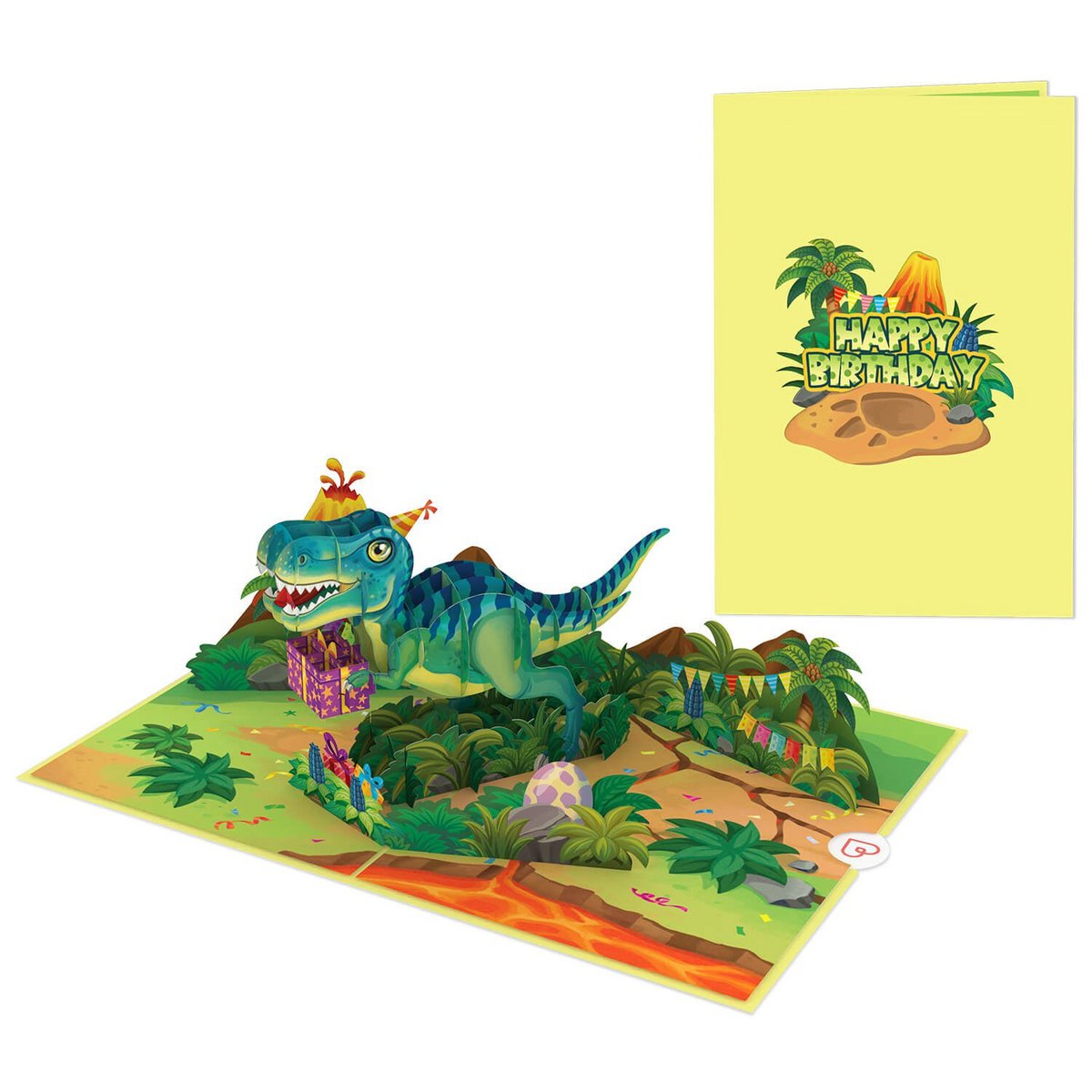 Tarjeta emergente de dinosaurio