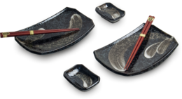 Edo Ansen Sushi Plate Set/2, giftbox