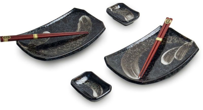 Edo Ansen Sushi Plate Set/2, giftbox