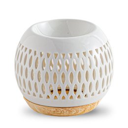 Céramy Series Parfumebrænder – Trellis – Lakeret keramisk lysestage – Spredning af duftvoks, æteriske olier – Dekorativ gaveidé
