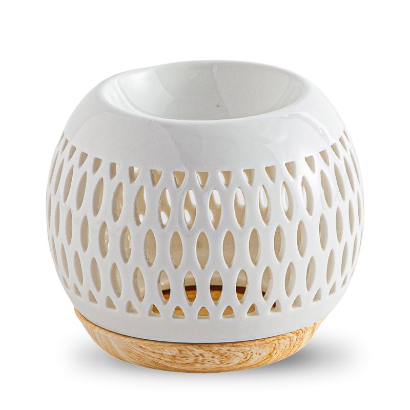 Céramy Series Parfumebrænder – Trellis – Lakeret keramisk lysestage – Spredning af duftvoks, æteriske olier – Dekorativ gaveidé
