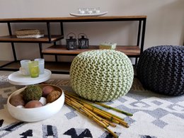 Knitted stool pouf Ø 45 H 30 cm cm seat pouf knitted floor cushion
