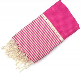 Hammam Towel Fouta Waffle Stripes - Fuchsia - 100x200cm
