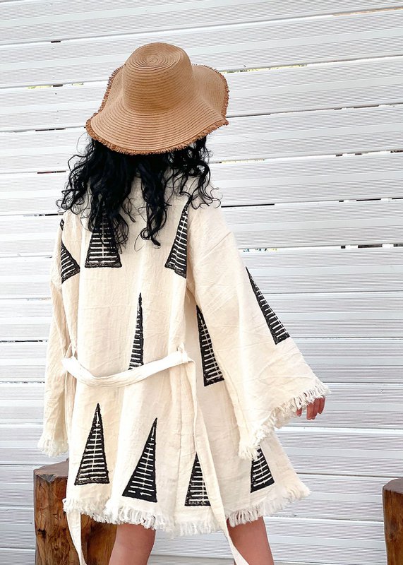 Khafre Kurzer Kaftan aus Bio-Baumwolle